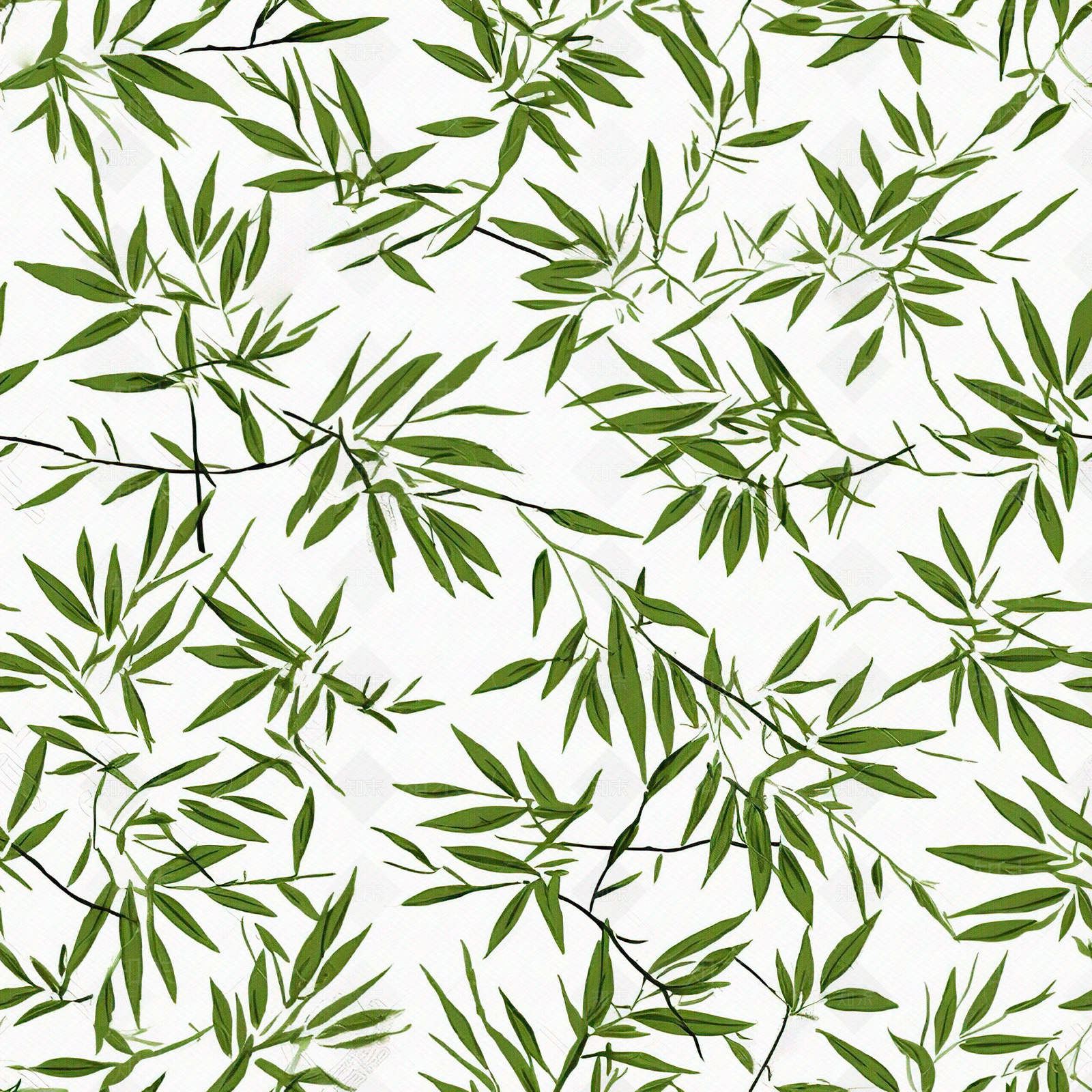 竹叶印花白色布料贴图下载【ID:1135863033】