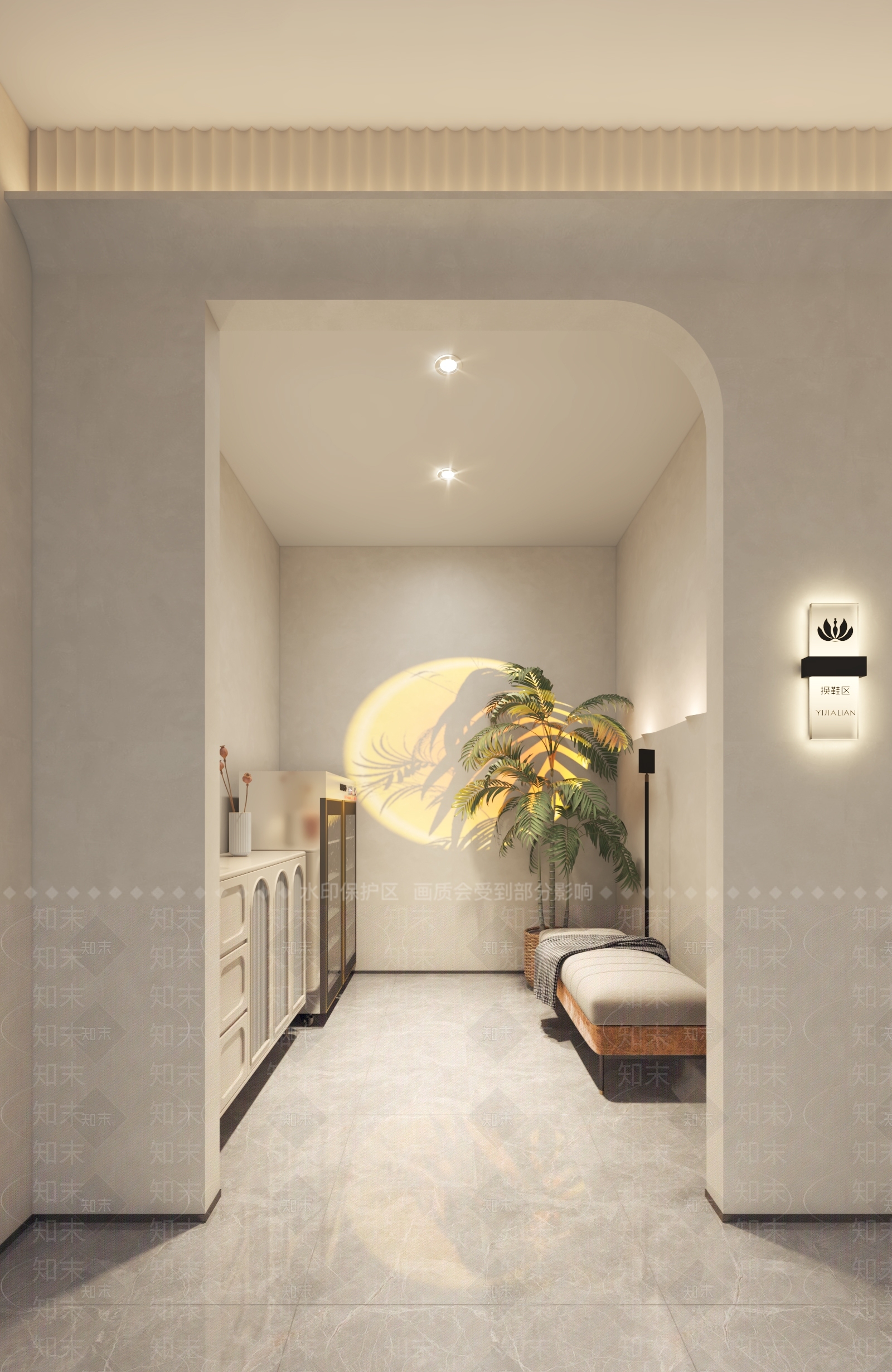 现代美容店换鞋区3D模型下载【ID:1135863687】