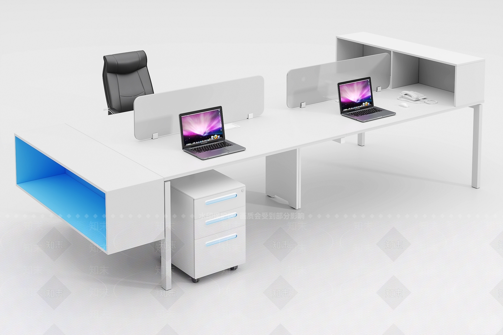 现代办公桌椅3D模型下载【ID:1135864398】
