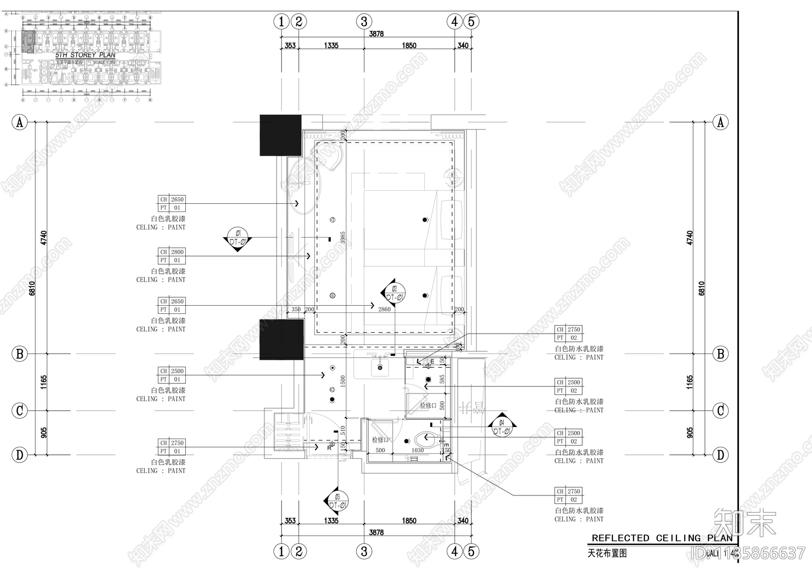 酒店康养客房效果图cad施工图下载【ID:1135866637】