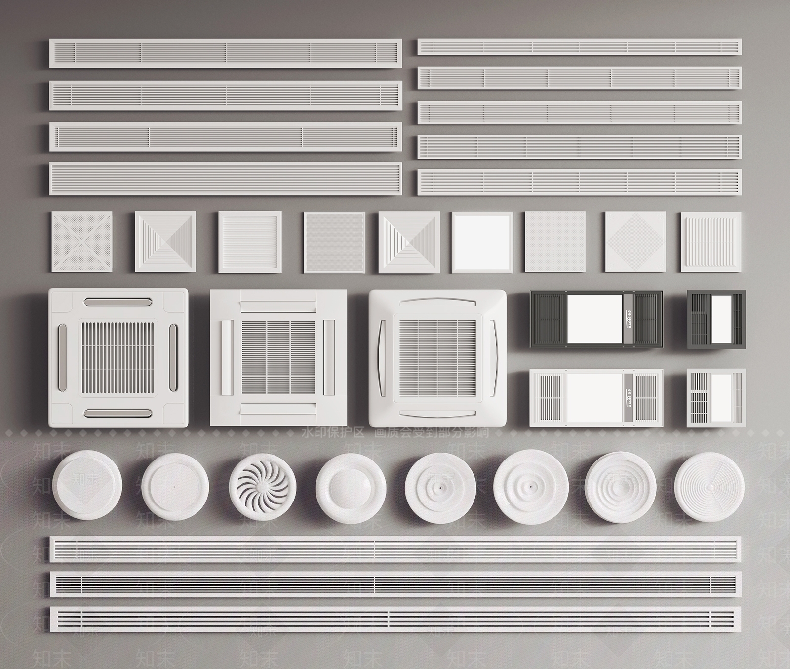 空调风口3D模型下载【ID:1135867196】