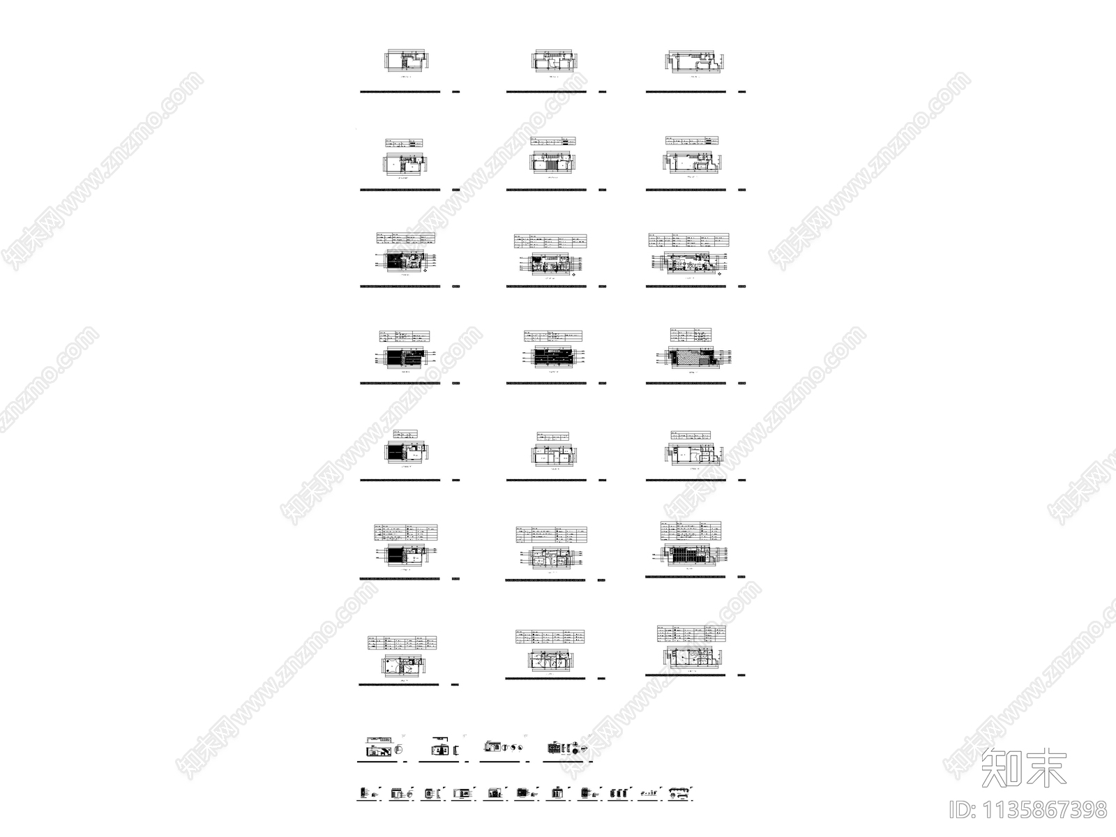 三层复式公寓cad施工图下载【ID:1135867398】