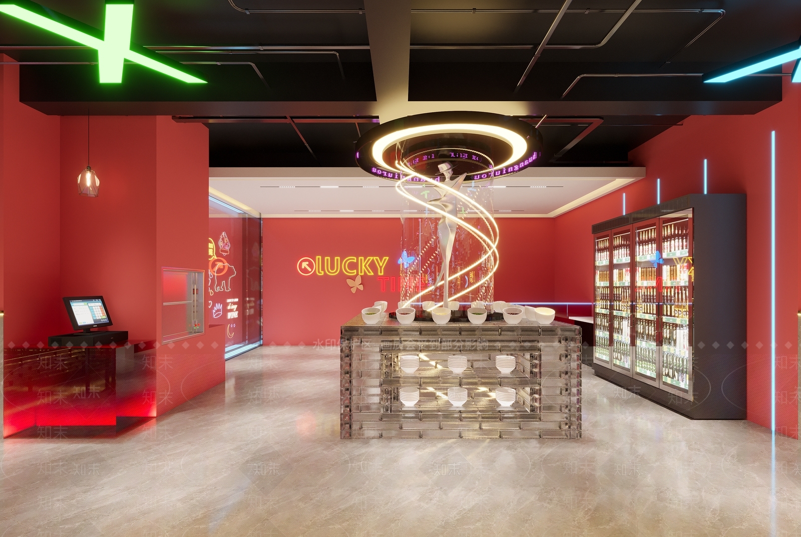现代黄牛肉店3D模型下载【ID:1135868783】
