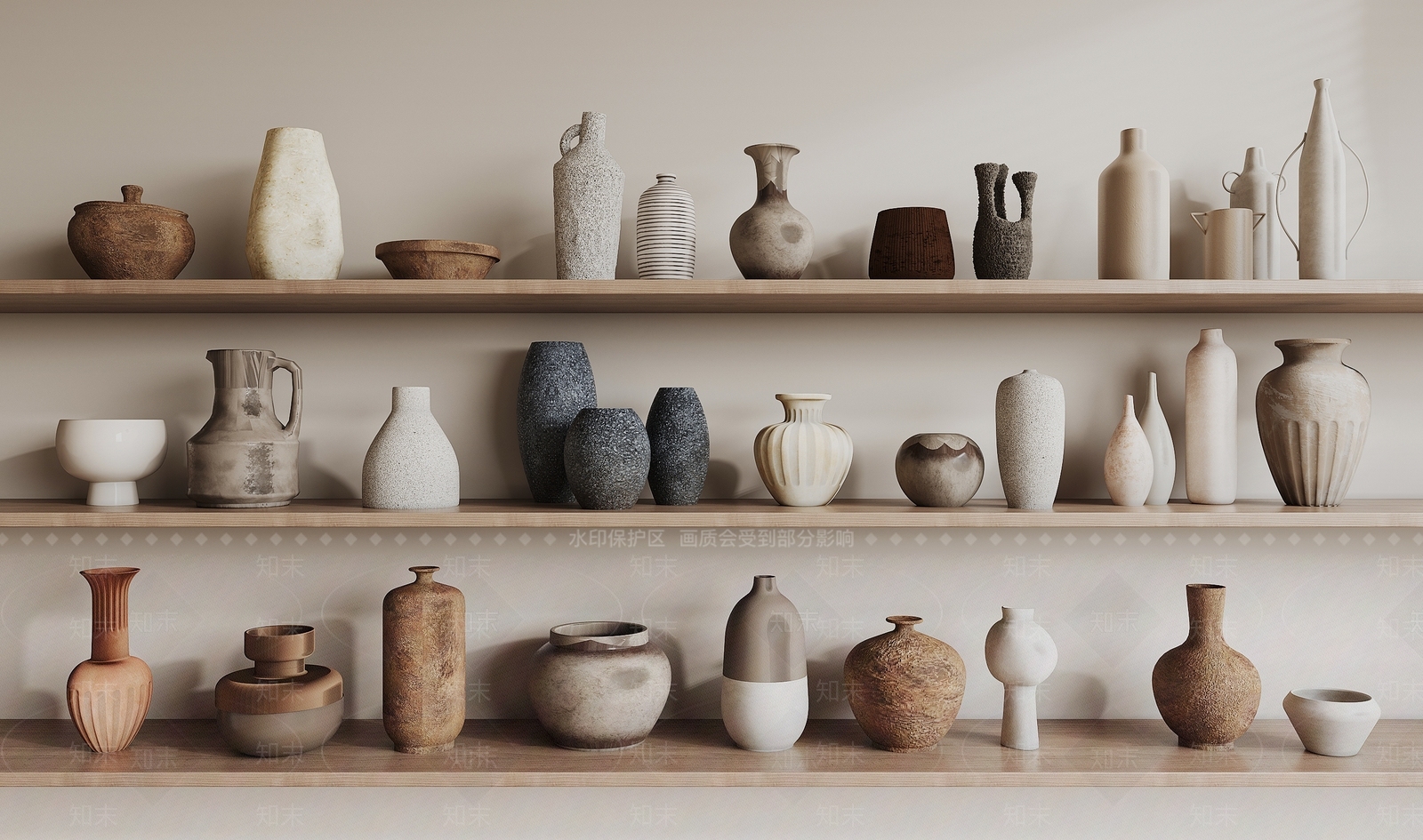 现代陶瓷器皿SU模型下载【ID:1135878486】