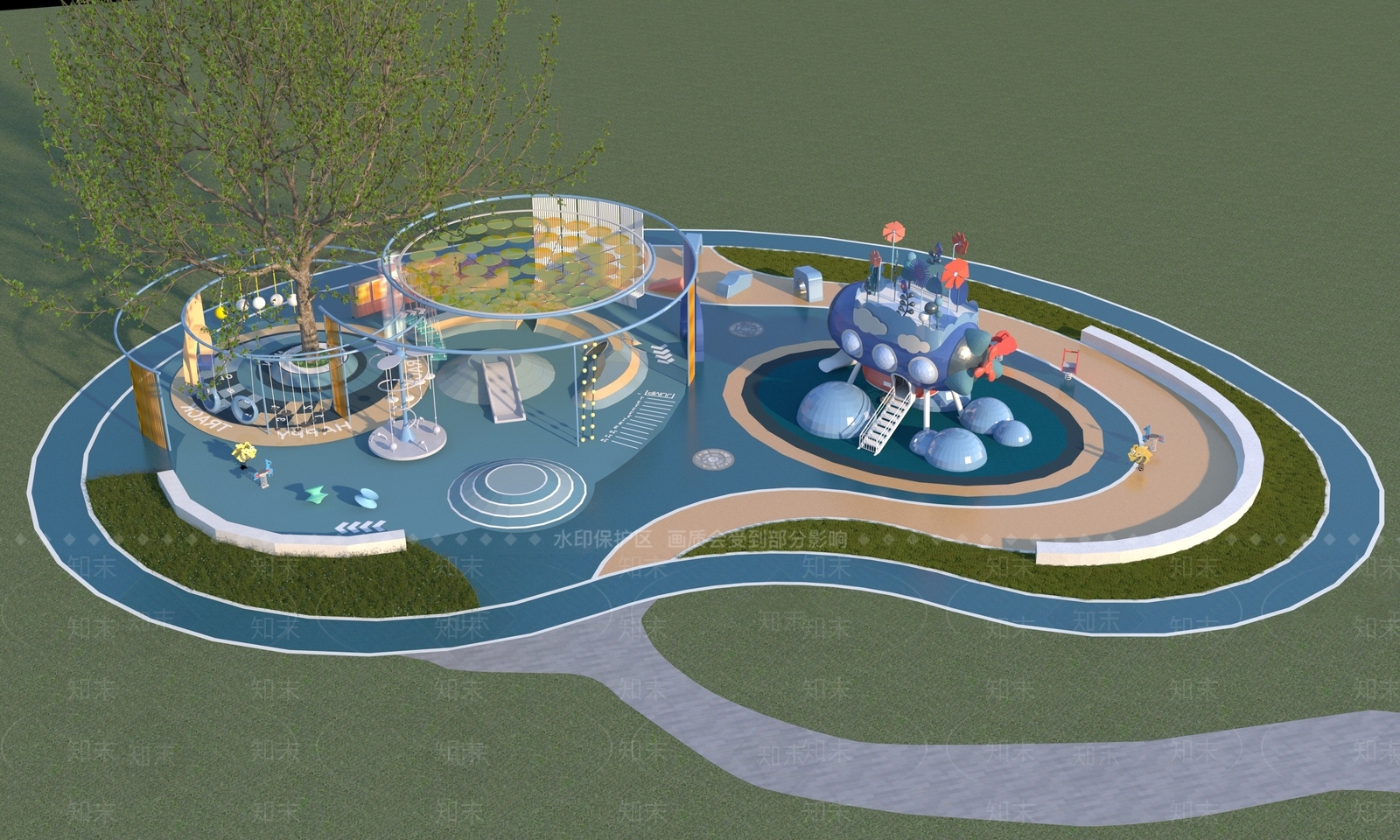 现代儿童游乐区3D模型下载【ID:1135886838】