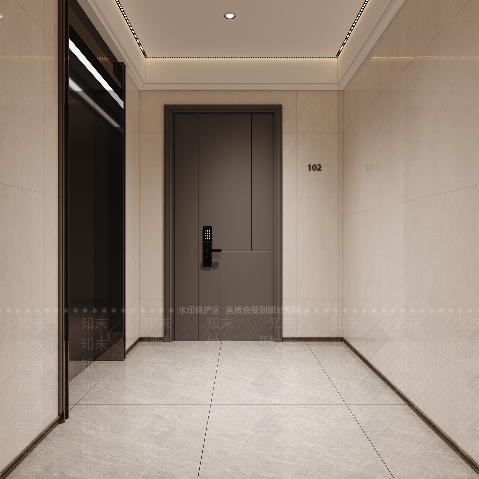 现代电梯间3D模型下载【ID:1135887239】