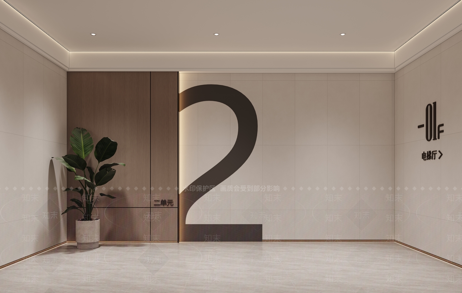 现代电梯间3D模型下载【ID:1135887308】