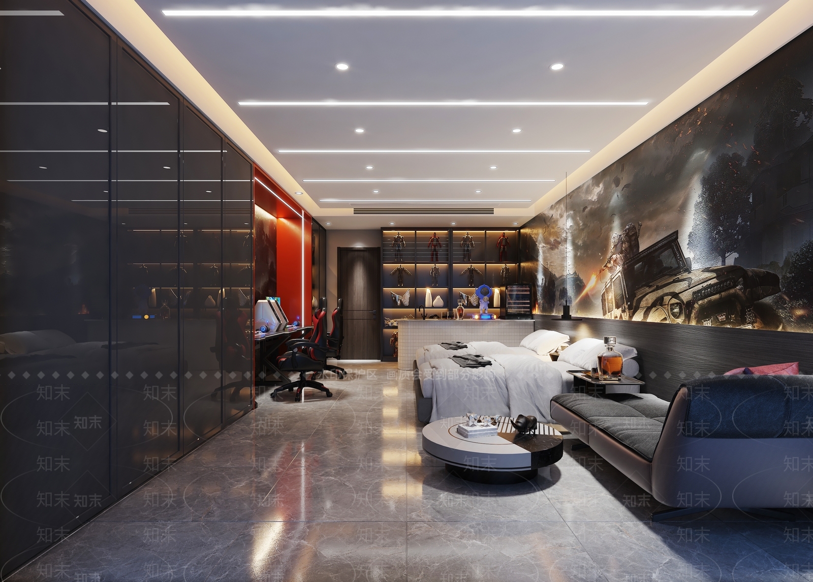 现代电竞酒店3D模型下载【ID:1135888208】