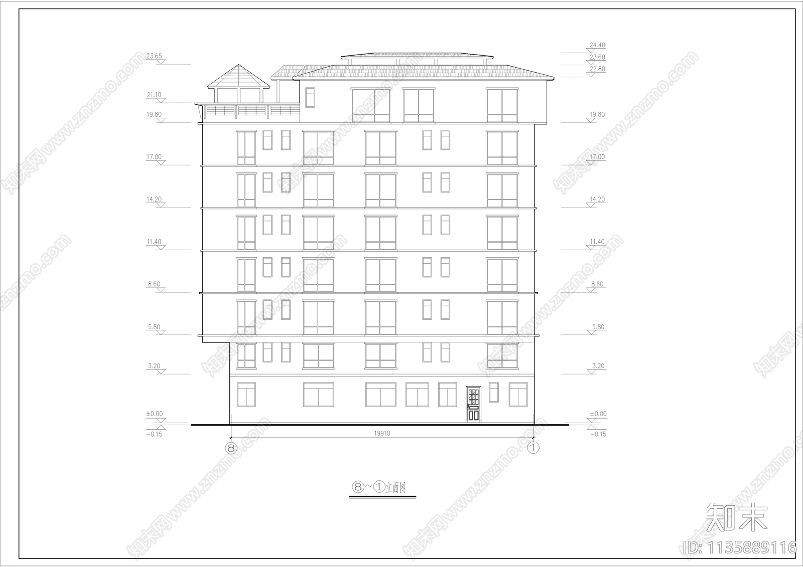 8套出租屋自建房建筑cad施工图下载【ID:1135889116】