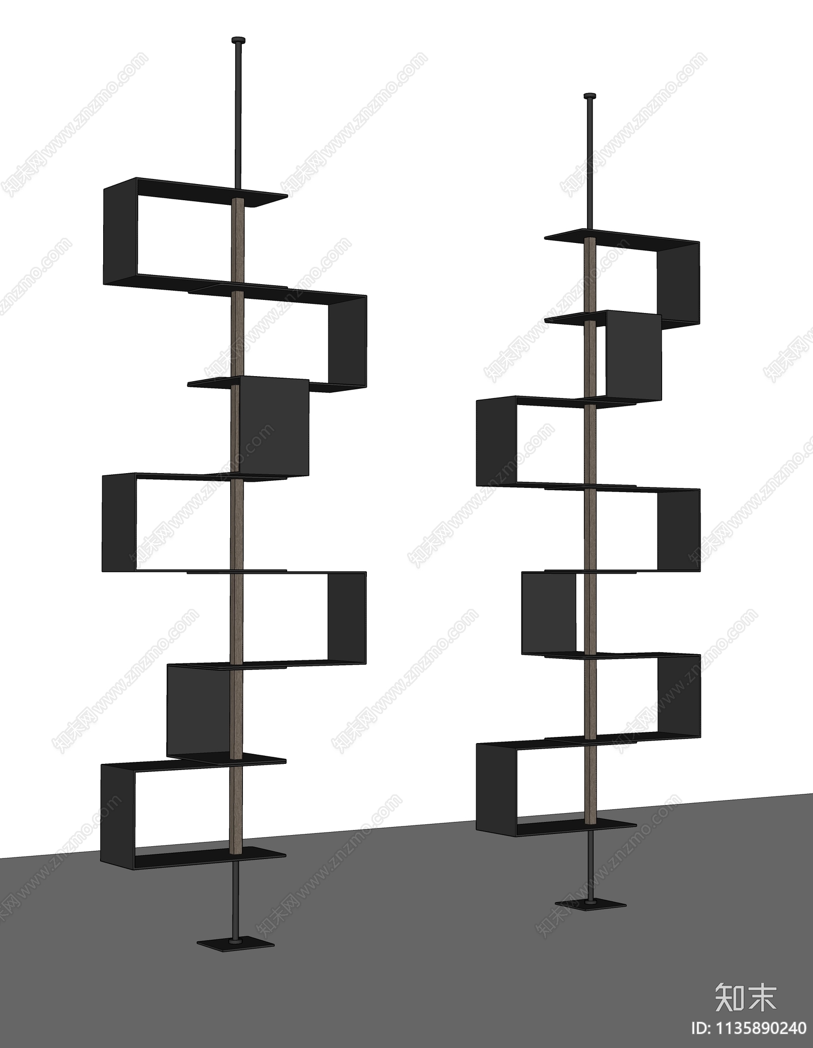 现代艺术书架SU模型下载【ID:1135890240】