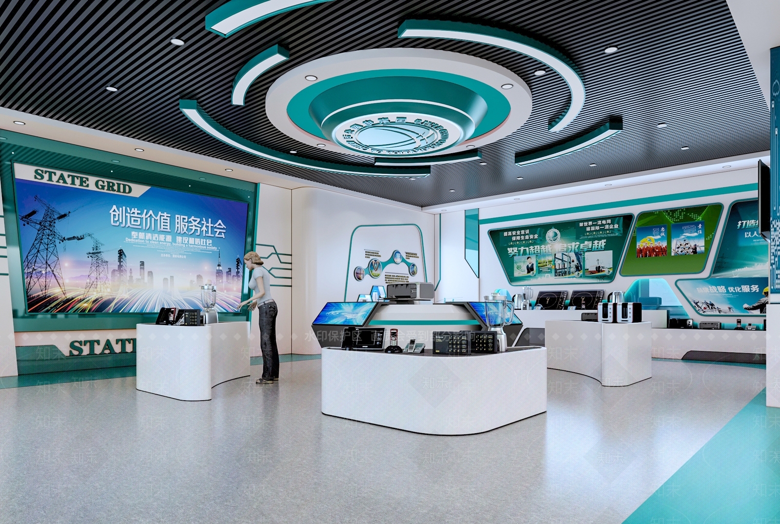 现代科技电网展厅3D模型下载【ID:1135891520】