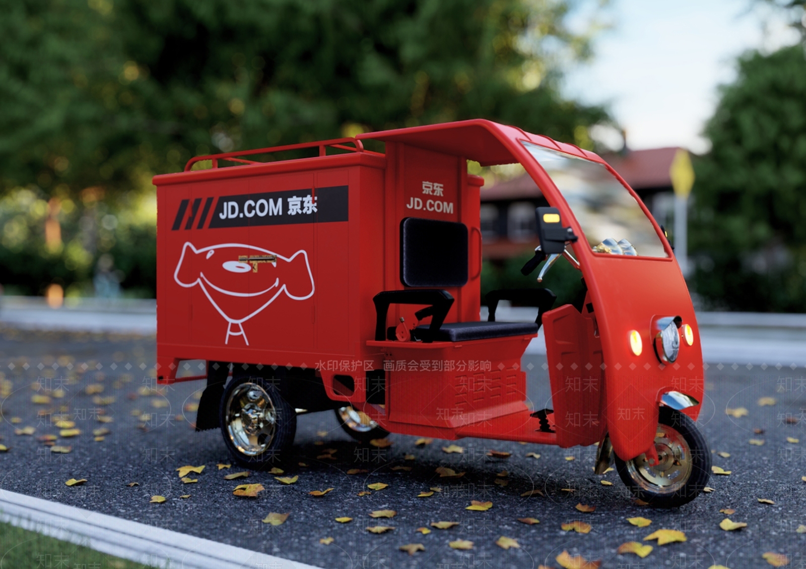 京东JD物流快递电动三轮车SU模型下载【ID:1135894154】
