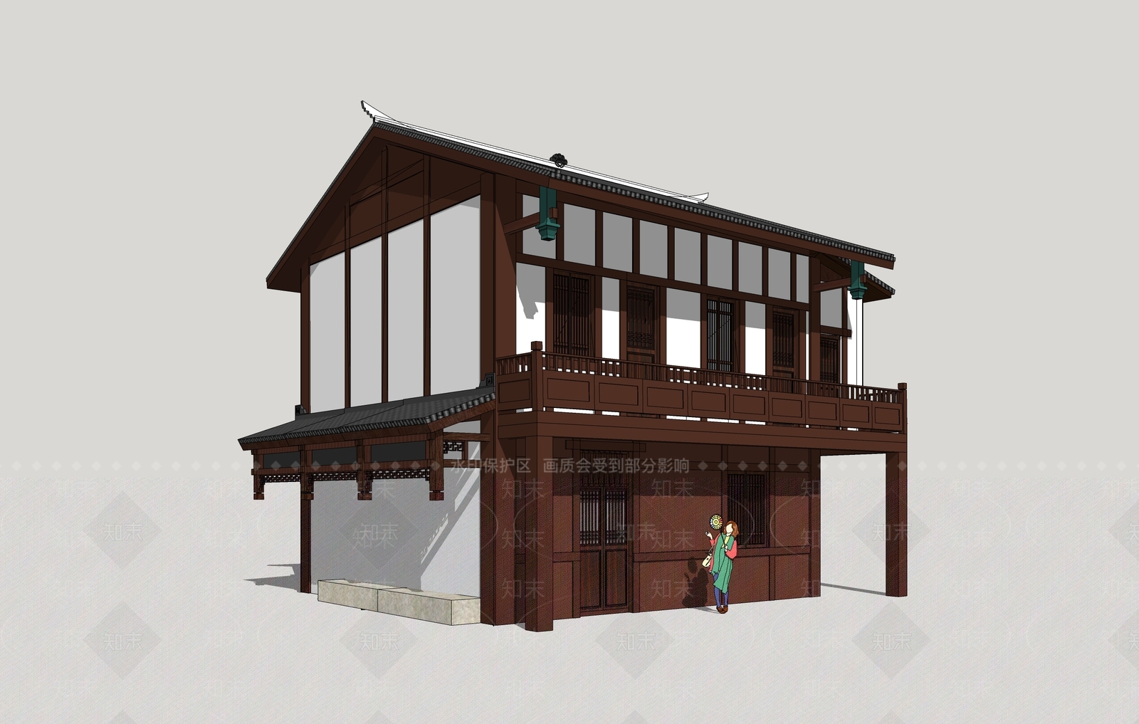 中式乡村民房SU模型下载【ID:1135894299】_知末su模型网
