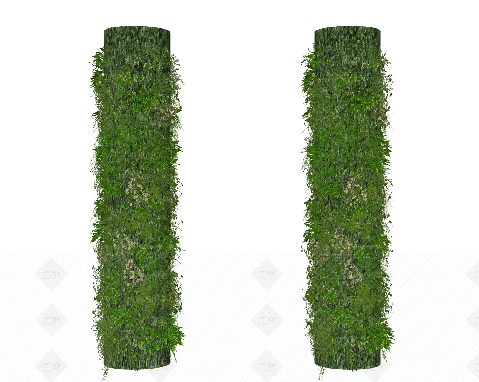 现代绿植柱子SU模型下载【ID:1135895345】