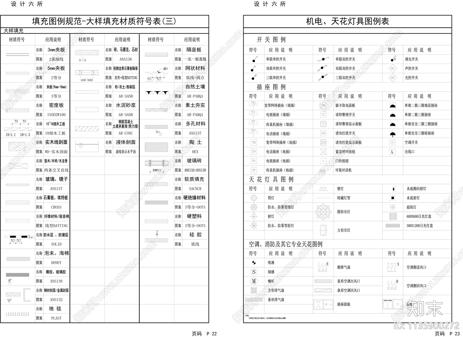 填充灯具天花图例cad施工图下载【ID:1135900272】