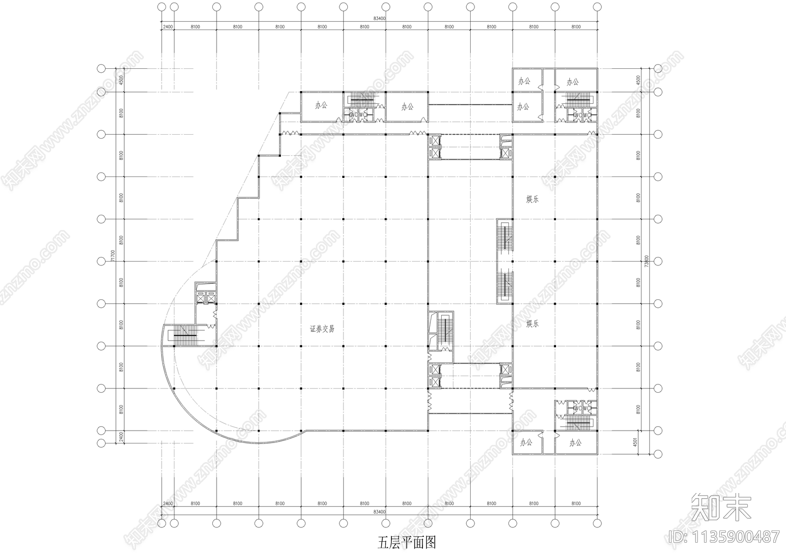 某购物中心建筑cad施工图下载【ID:1135900487】