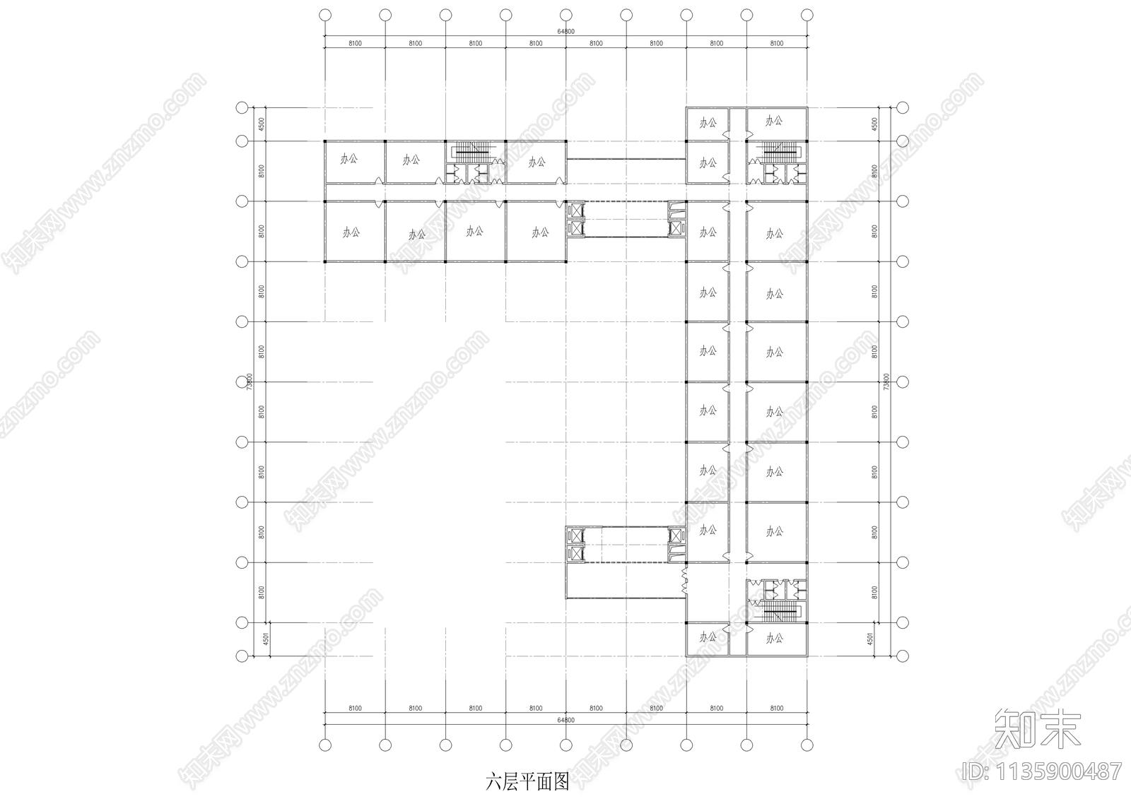 某购物中心建筑cad施工图下载【ID:1135900487】