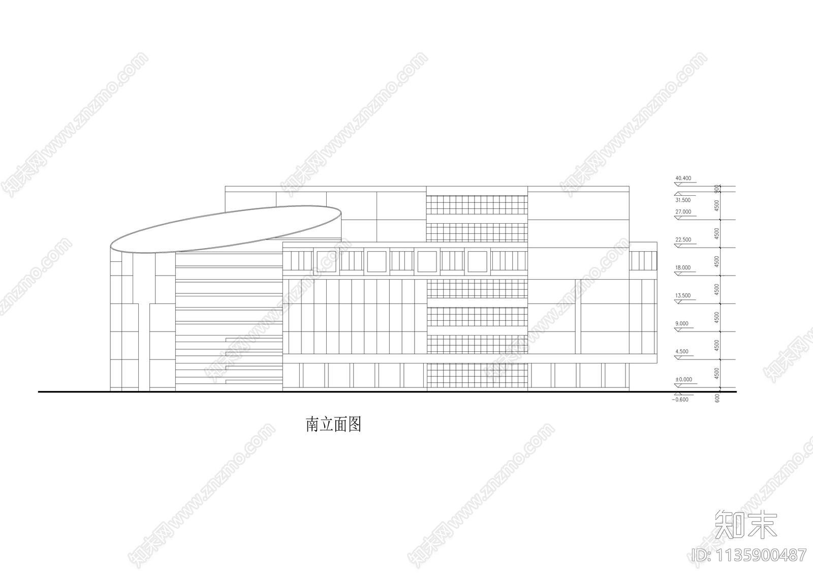 某购物中心建筑cad施工图下载【ID:1135900487】