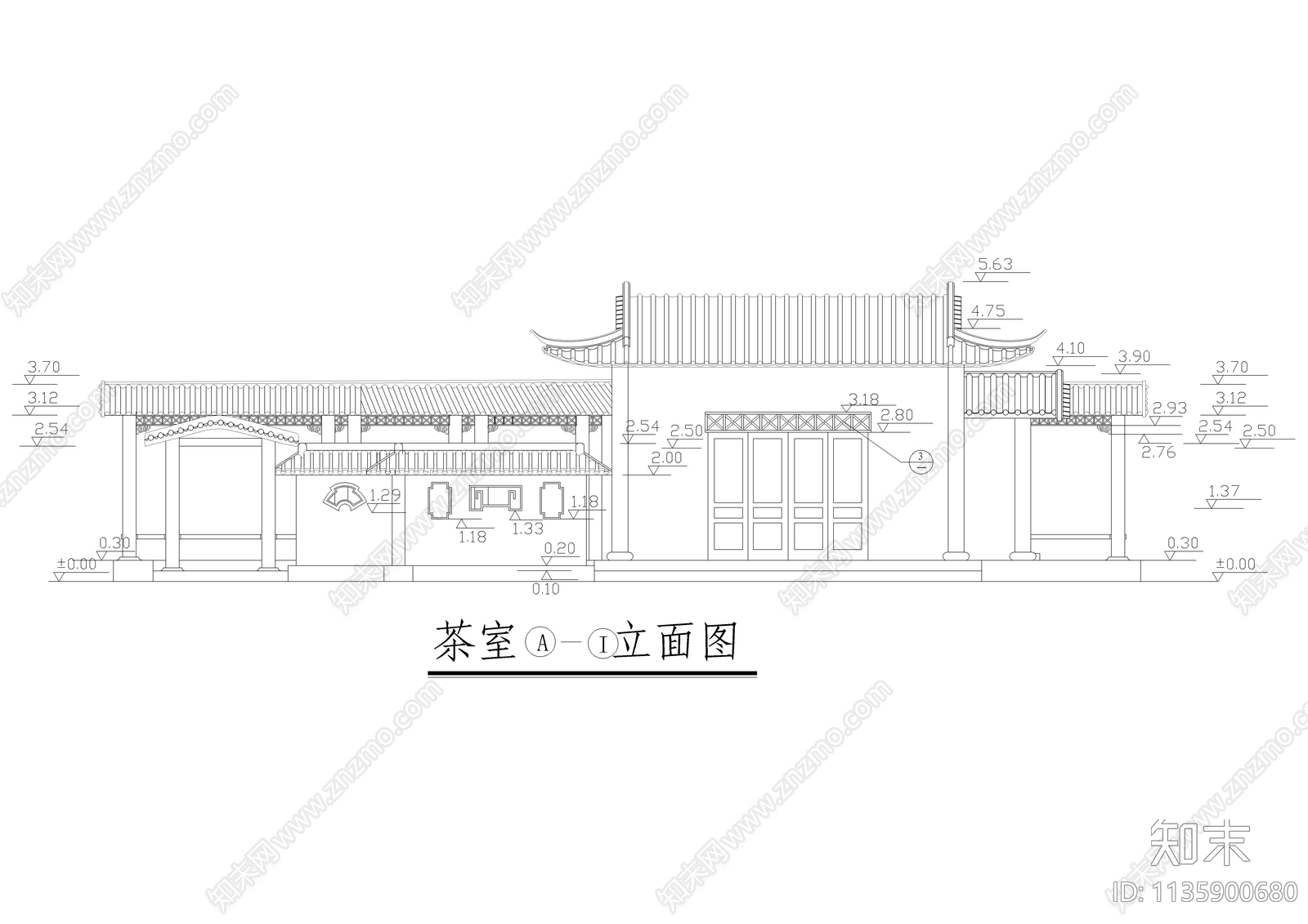 某公园茶室古建筑施工图下载【ID:1135900680】