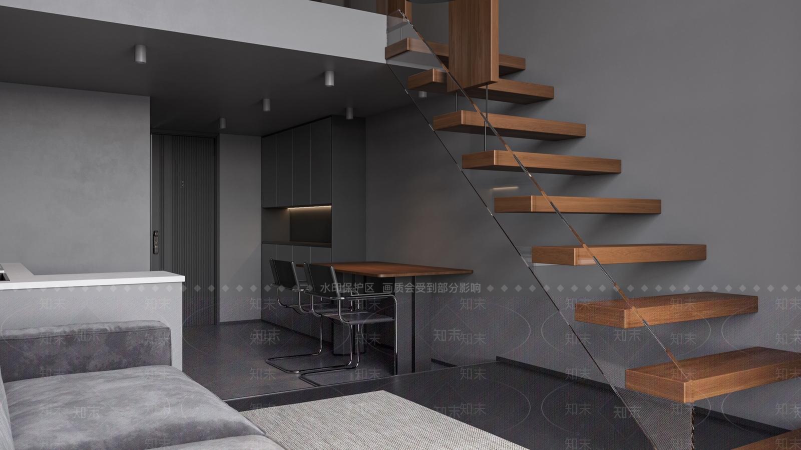 现代暗黑系公寓3D模型下载【ID:1135901297】