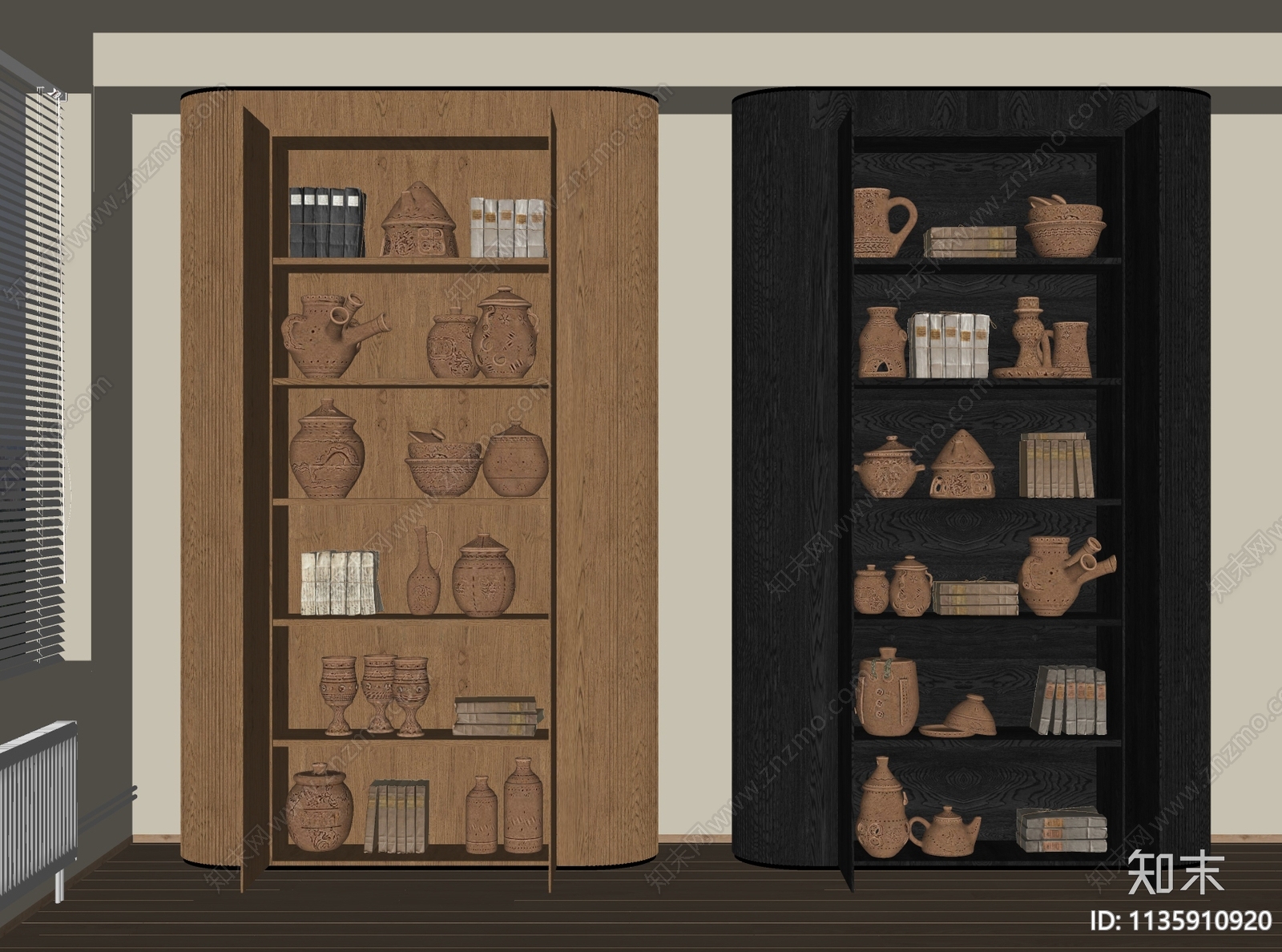 侘寂风装饰柜SU模型下载【ID:1135910920】