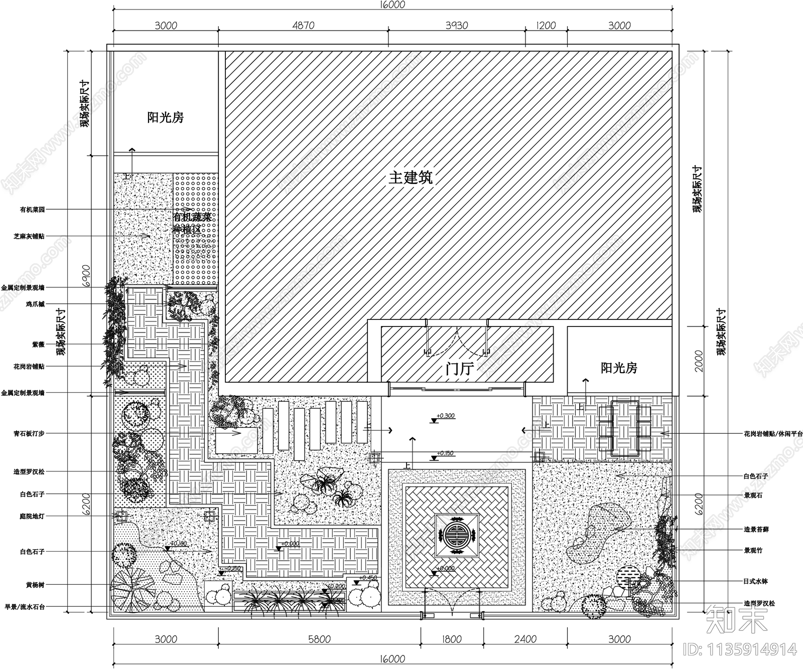 130平别墅庭院平面方案图施工图下载【ID:1135914914】