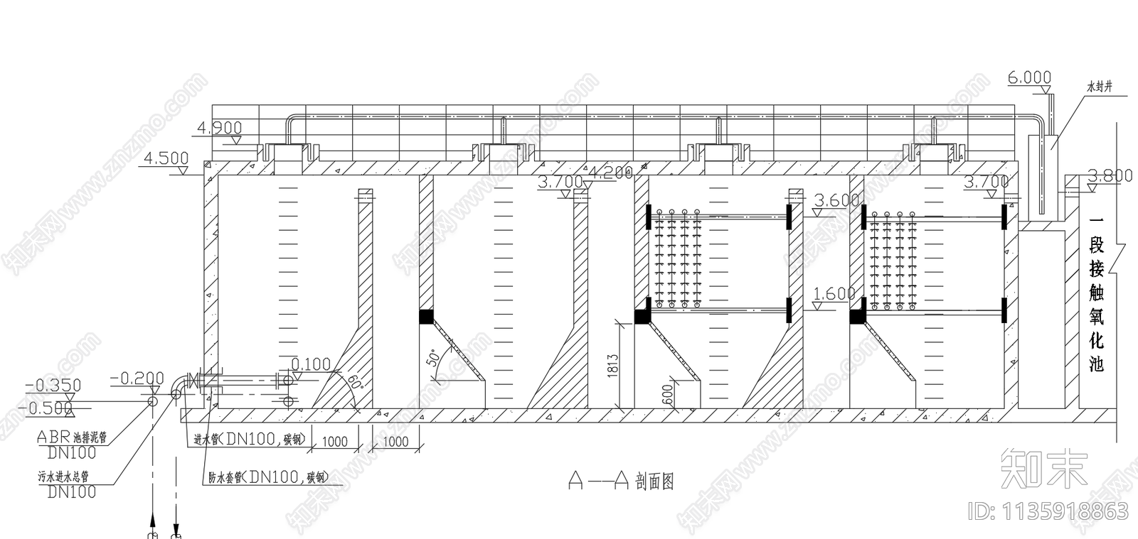 ABR厌氧折流板反应器三视图施工图下载【ID:1135918863】