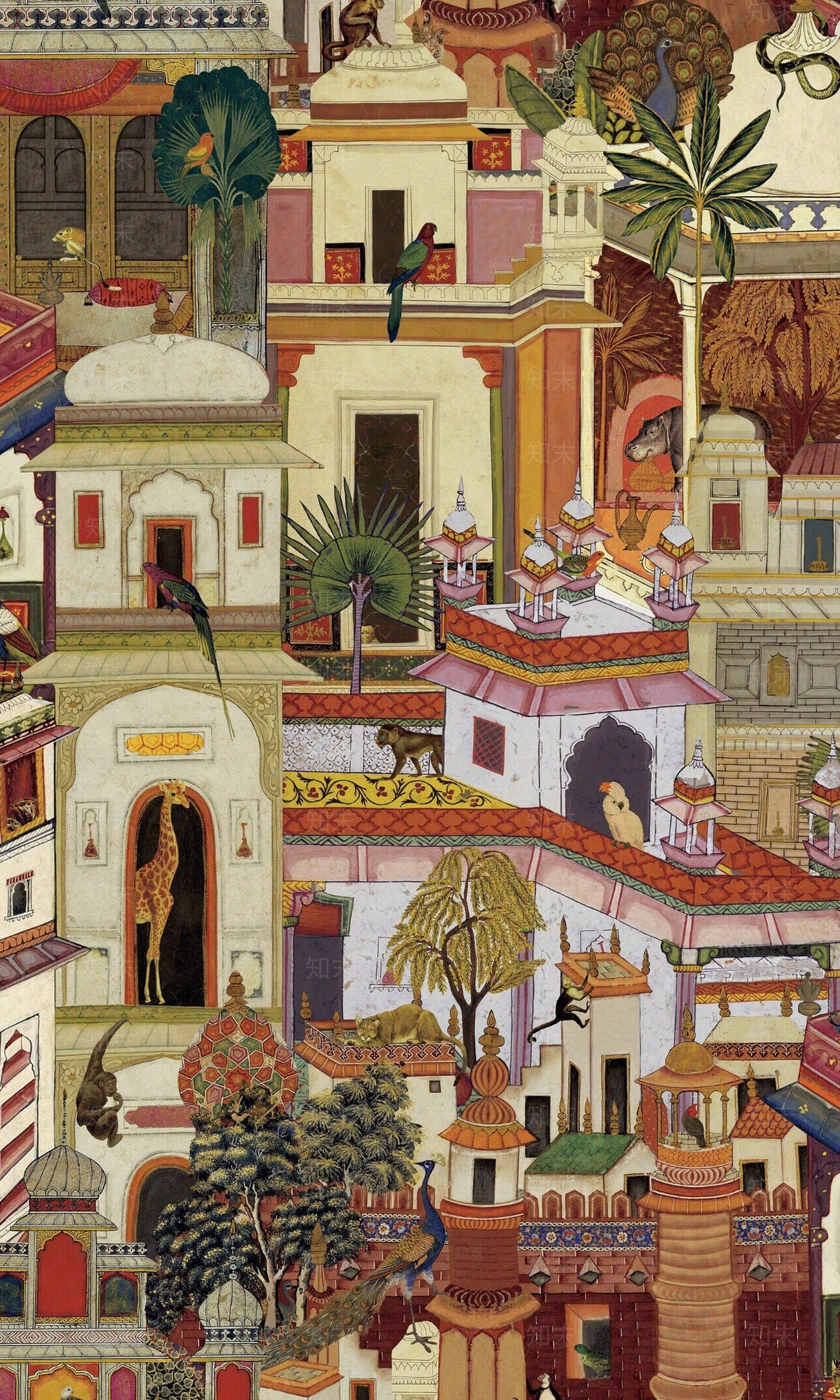 多色摩洛哥风格建筑壁纸贴图下载【ID:1135923322】