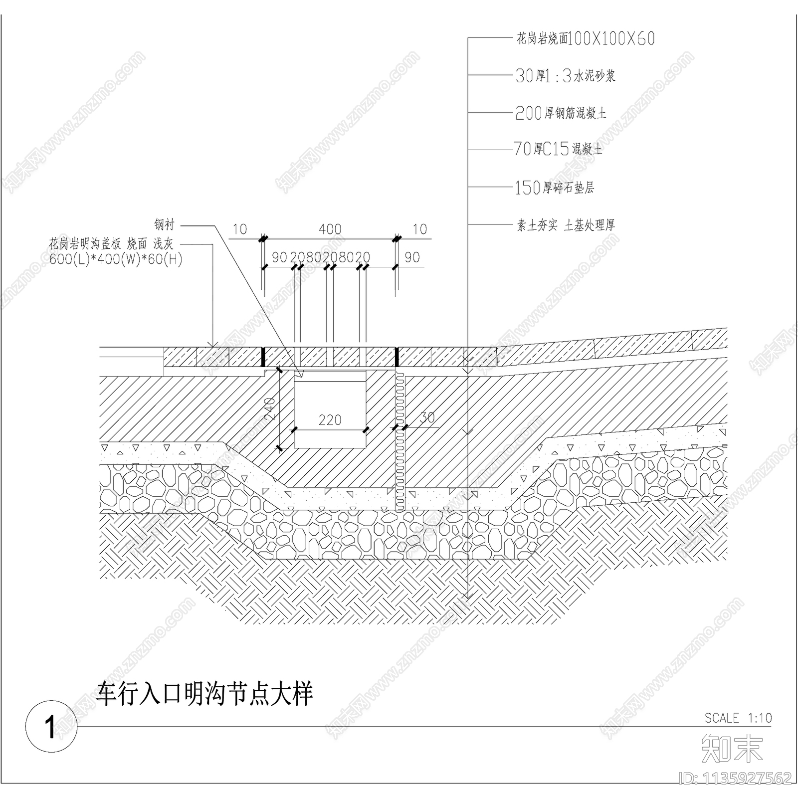 各类排水沟做法详图cad施工图下载【ID:1135927562】