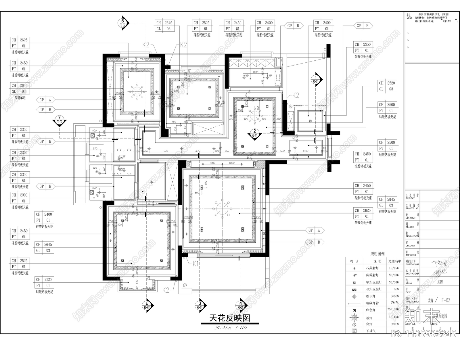 欧式平层家装cad施工图下载【ID:1135932245】