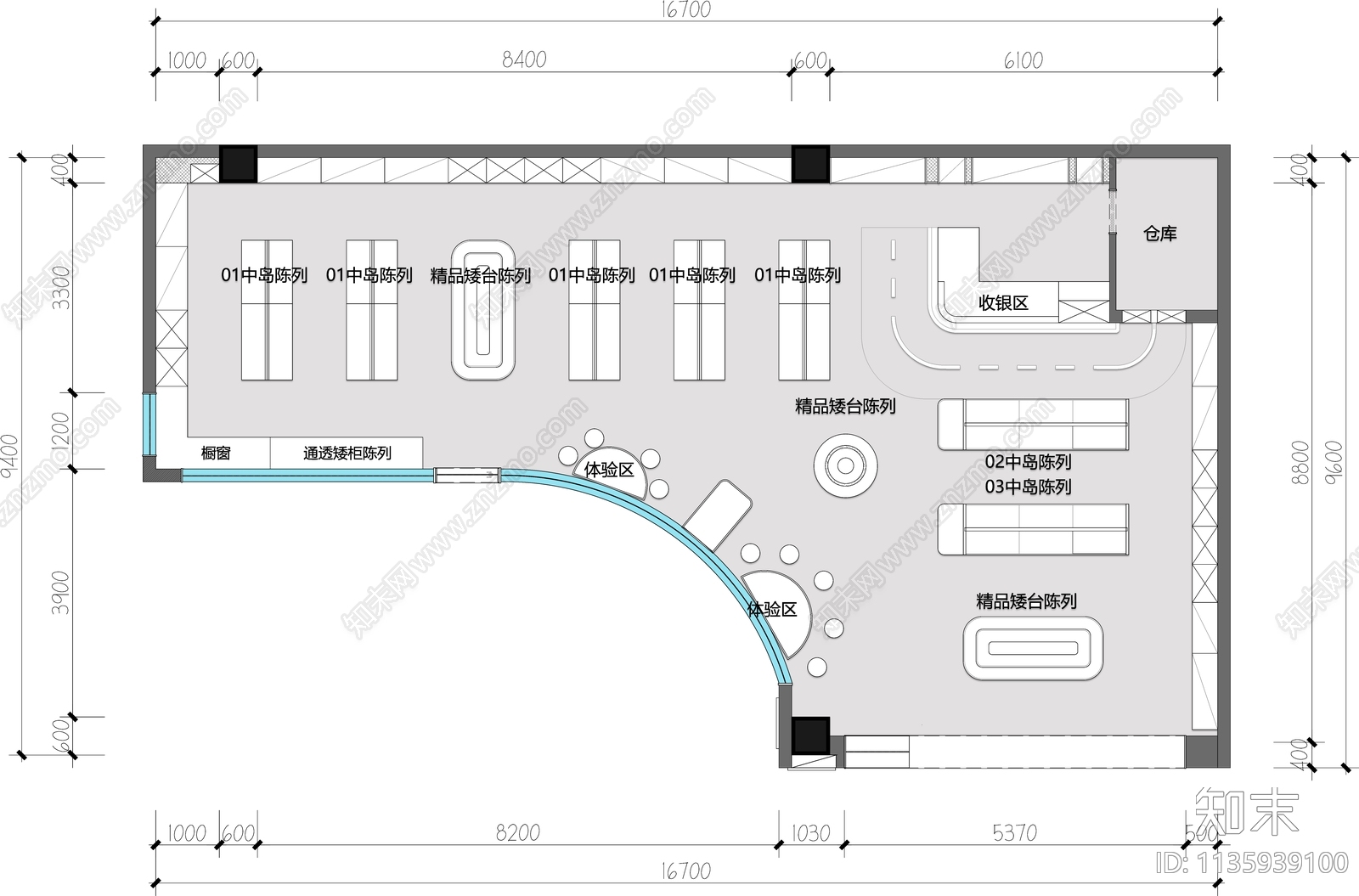 玩具店平面布置图施工图下载【ID:1135939100】