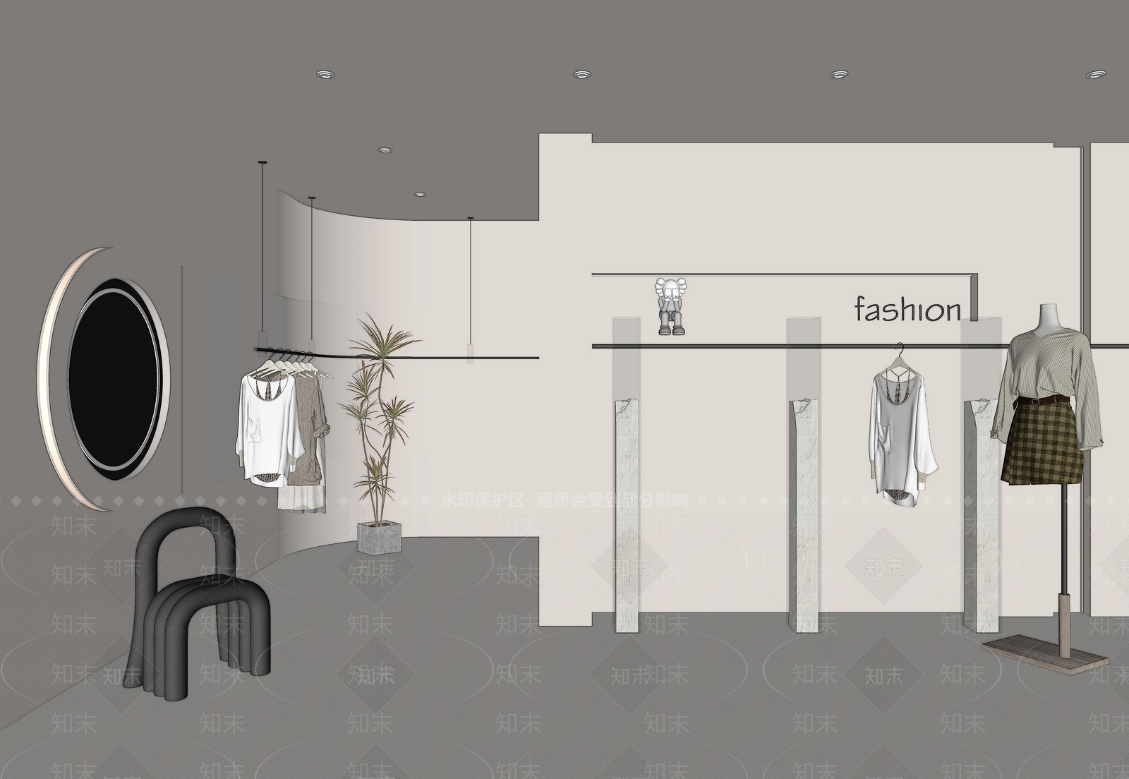 现代服装店女装店SU模型下载【ID:1135940703】