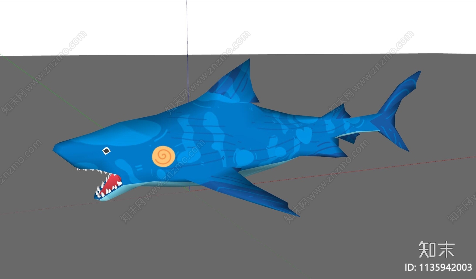 卡通鲨鱼SU模型下载【ID:1135942003】