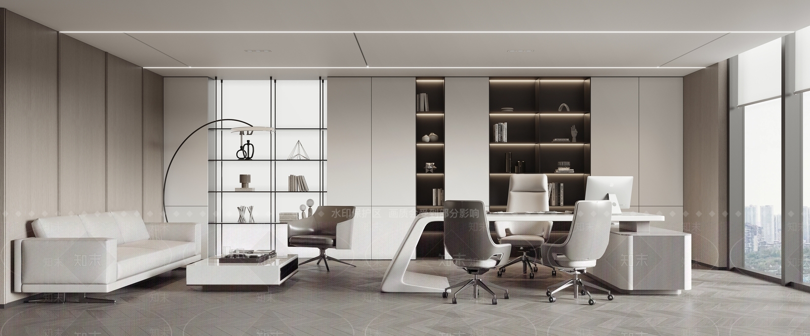 现代经理办公室3D模型下载【ID:1135951303】