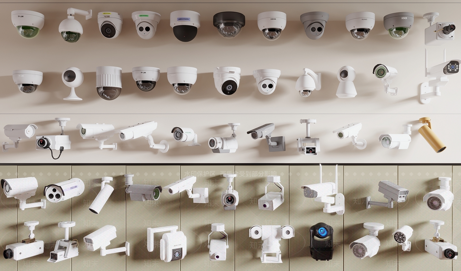 安防监控摄像头3D模型下载【ID:1135952732】