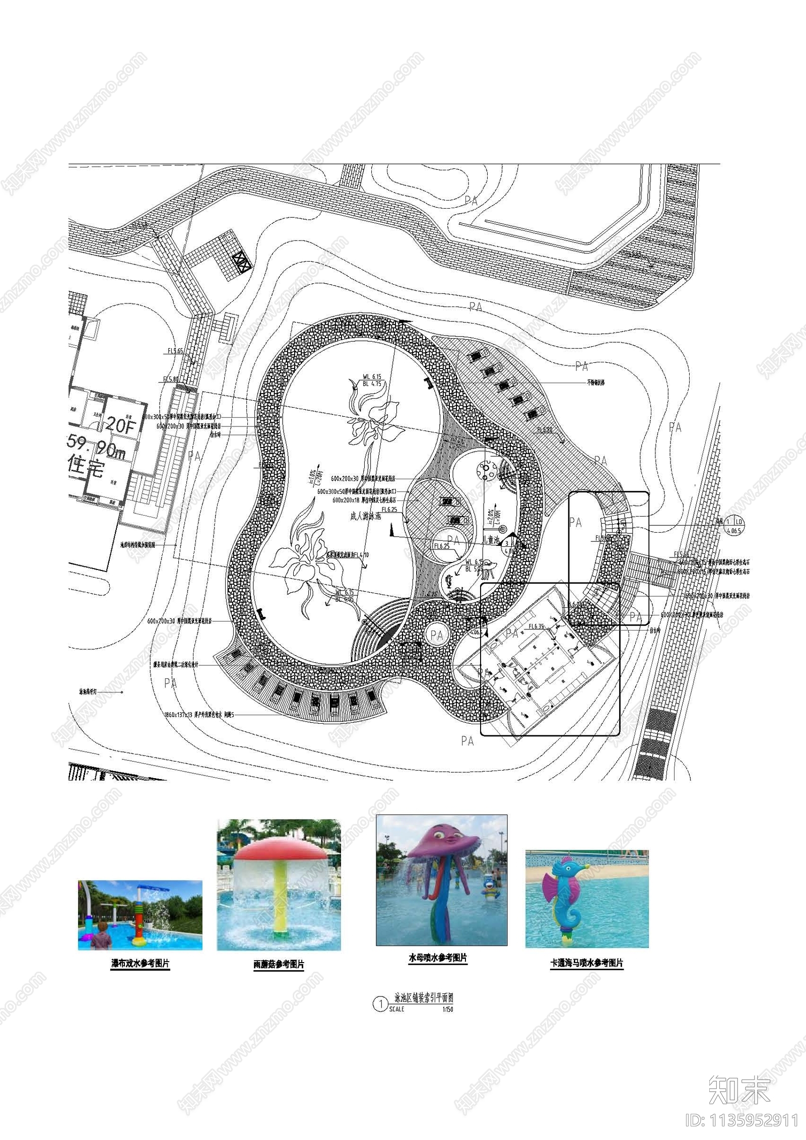 泳池施工图下载【ID:1135952911】