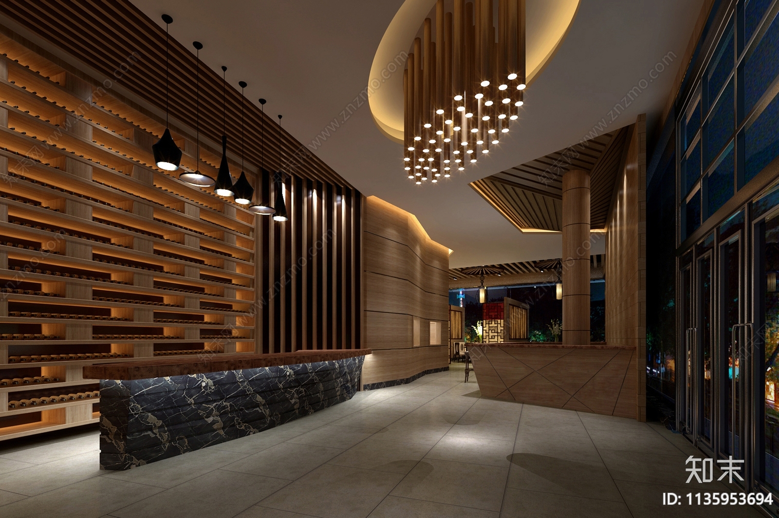 酒店室内装修cad施工图下载【ID:1135953694】