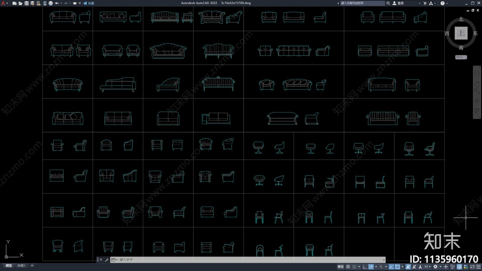 常用沙发立面施工图下载【ID:1135960170】