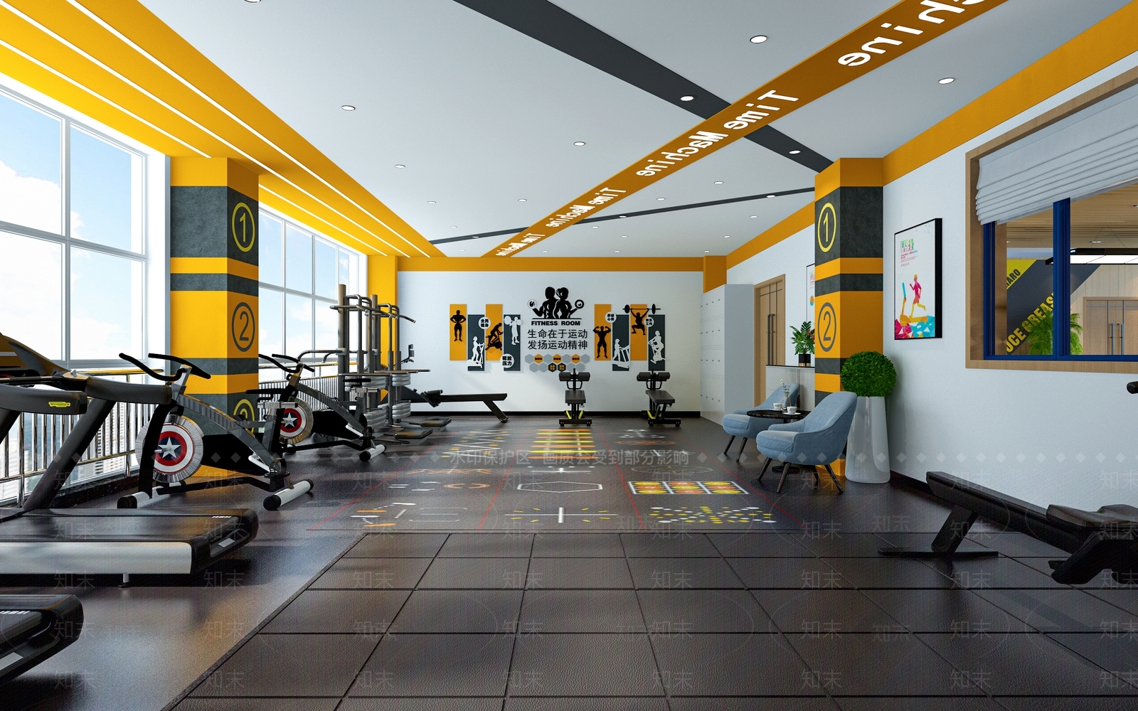 现代健身房3D模型下载【ID:1135961380】