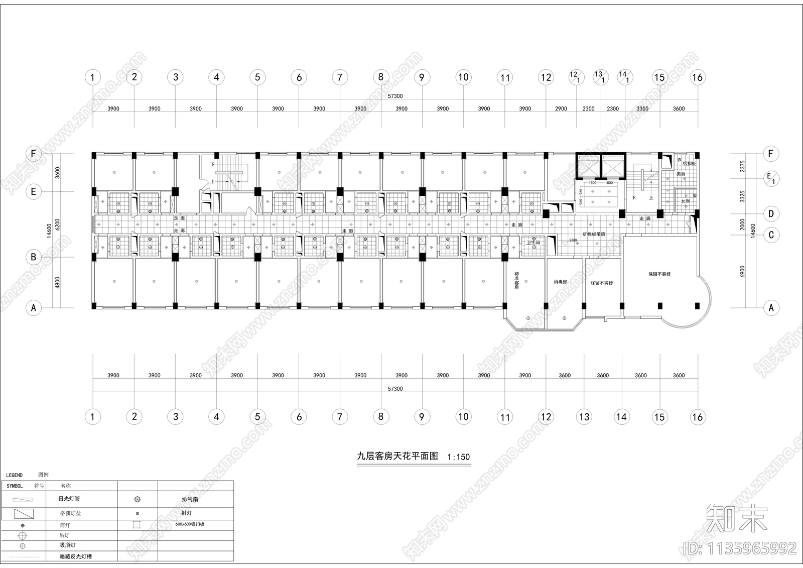 某宾馆装饰cad施工图下载【ID:1135965992】