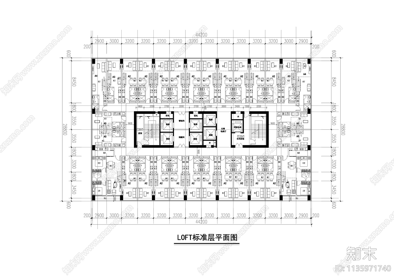 办公楼室内平面布置图施工图下载【ID:1135971740】