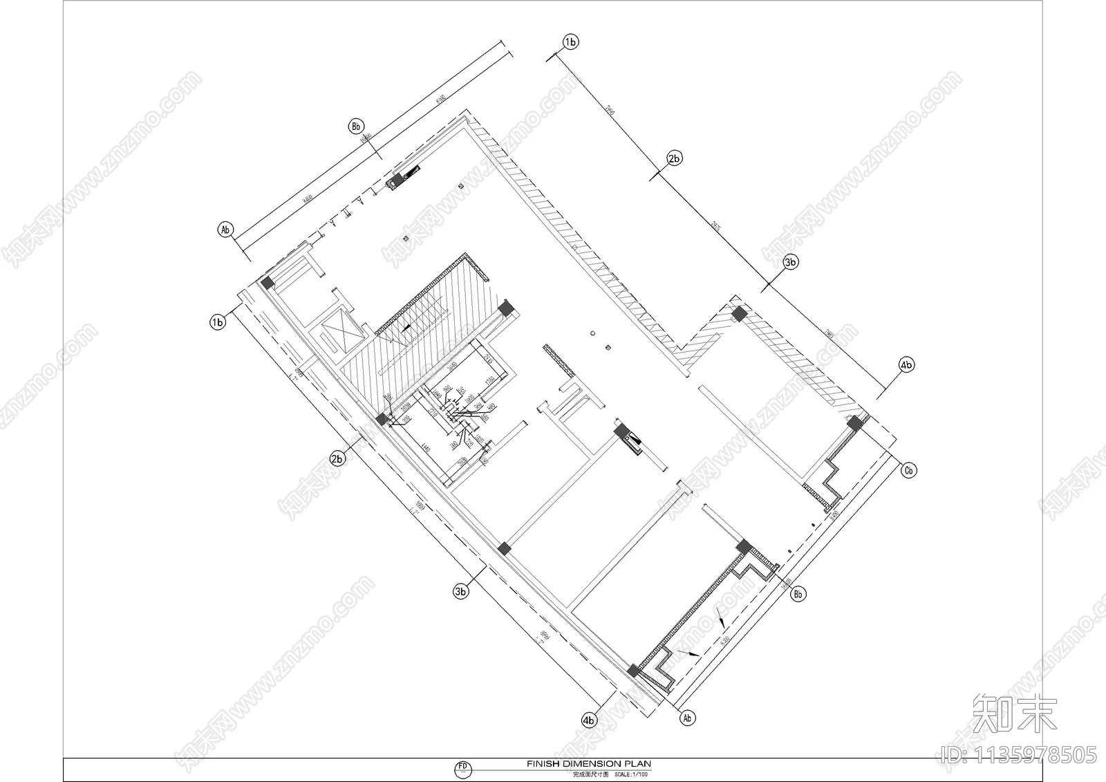 后勤公共卫生间cad施工图下载【ID:1135978505】