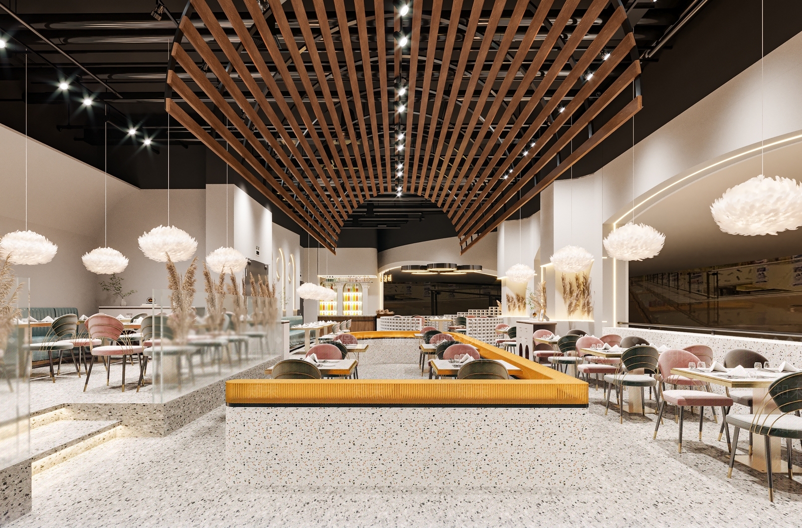 现代中餐厅3D模型下载【ID:1135980393】