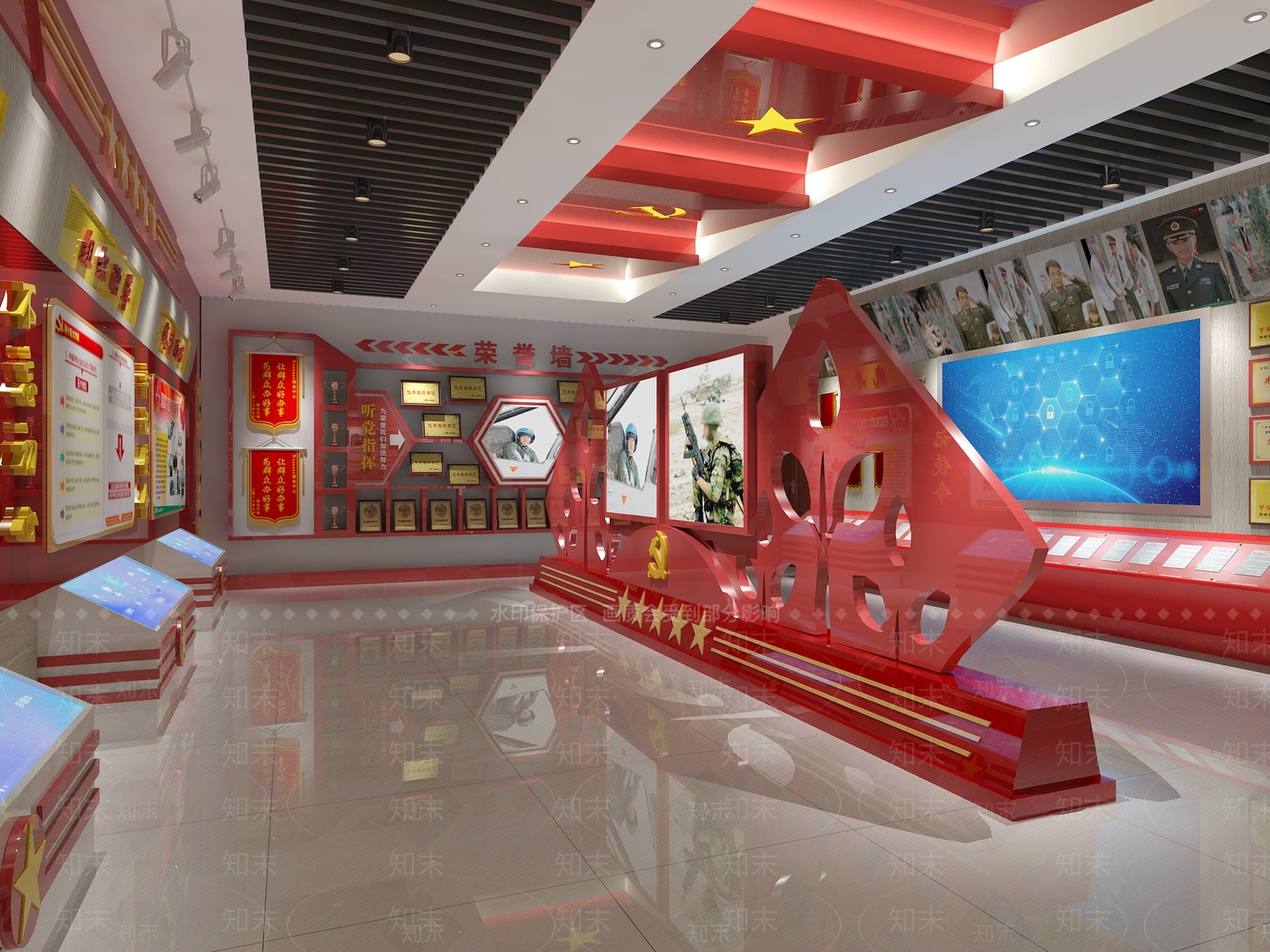 现代党建展厅SU模型下载【ID:1135980555】