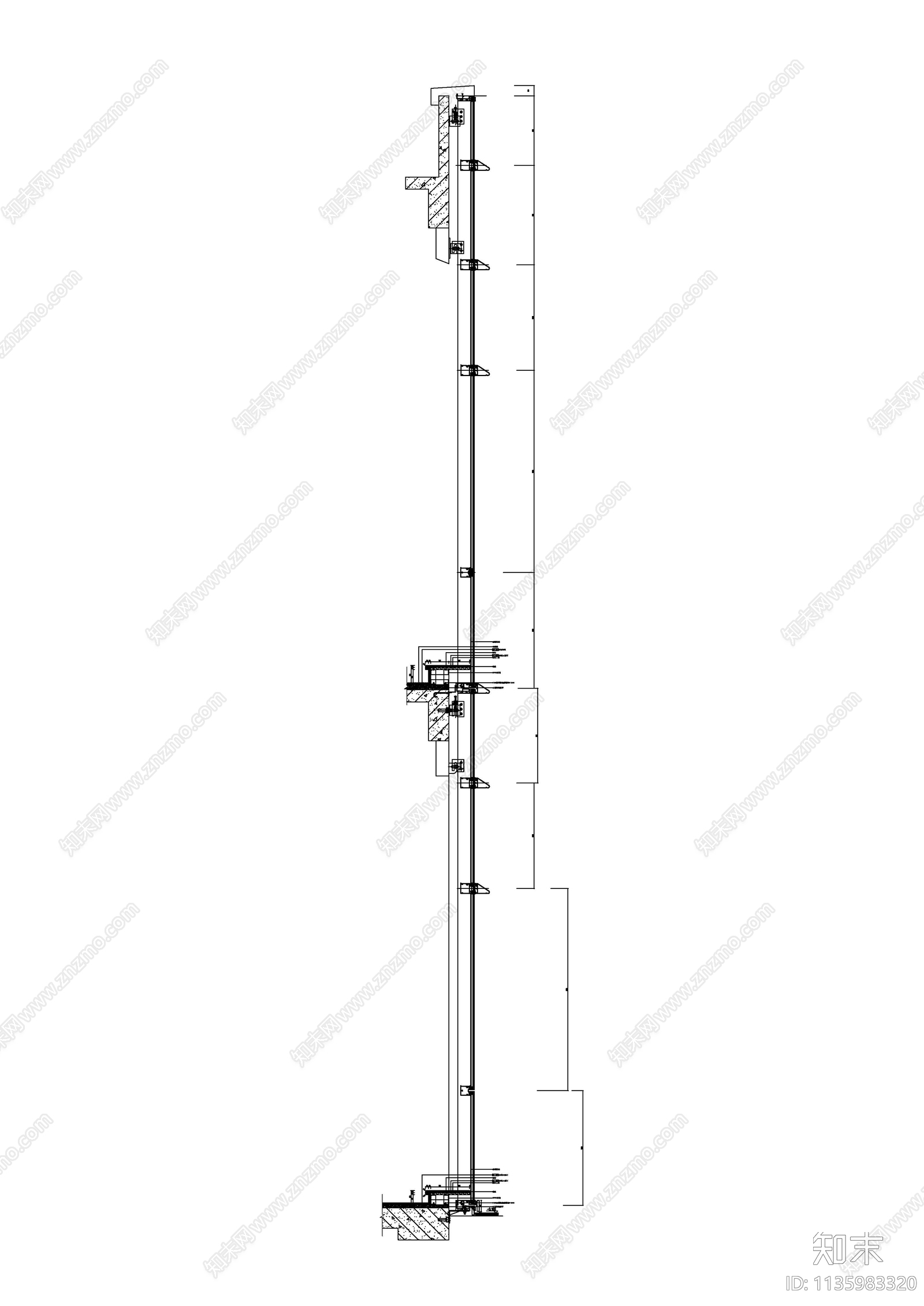 幕墙窗台节点大样图cad施工图下载【ID:1135983320】