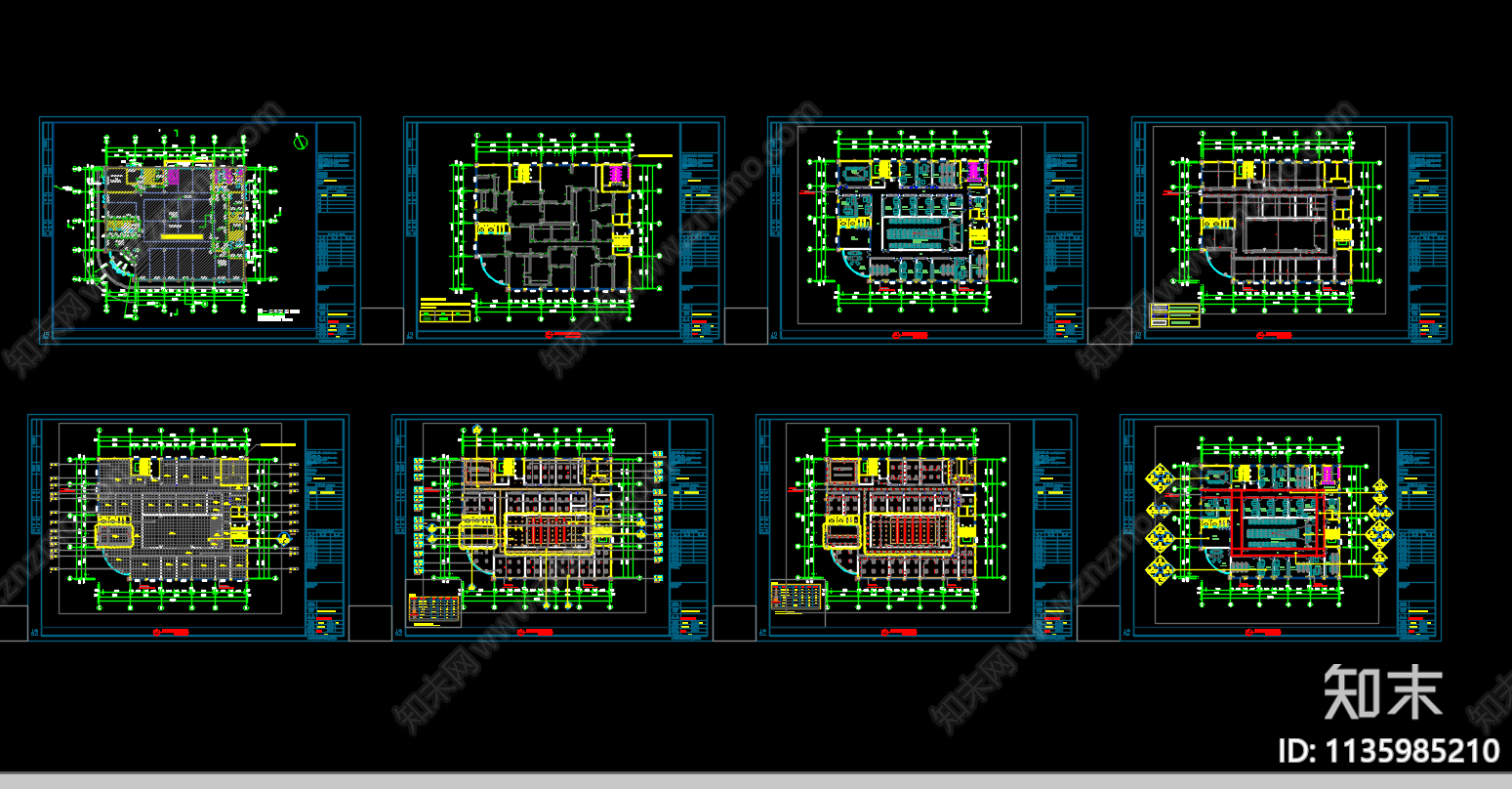 办公室室内装修cad施工图下载【ID:1135985210】