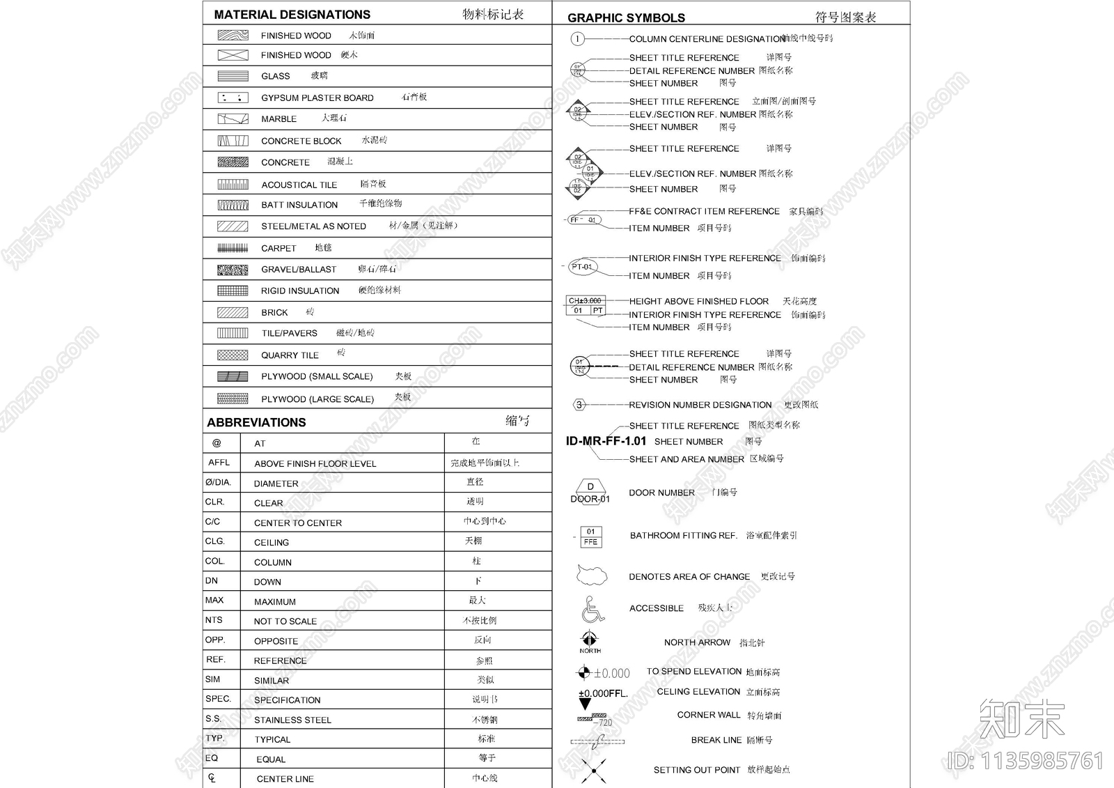 机电及室内设计符号图例cad施工图下载【ID:1135985761】