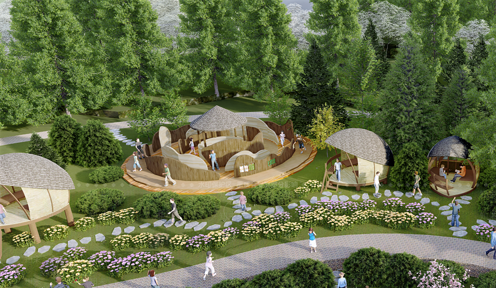 现代儿童游乐区SU模型下载【ID:1136044801】