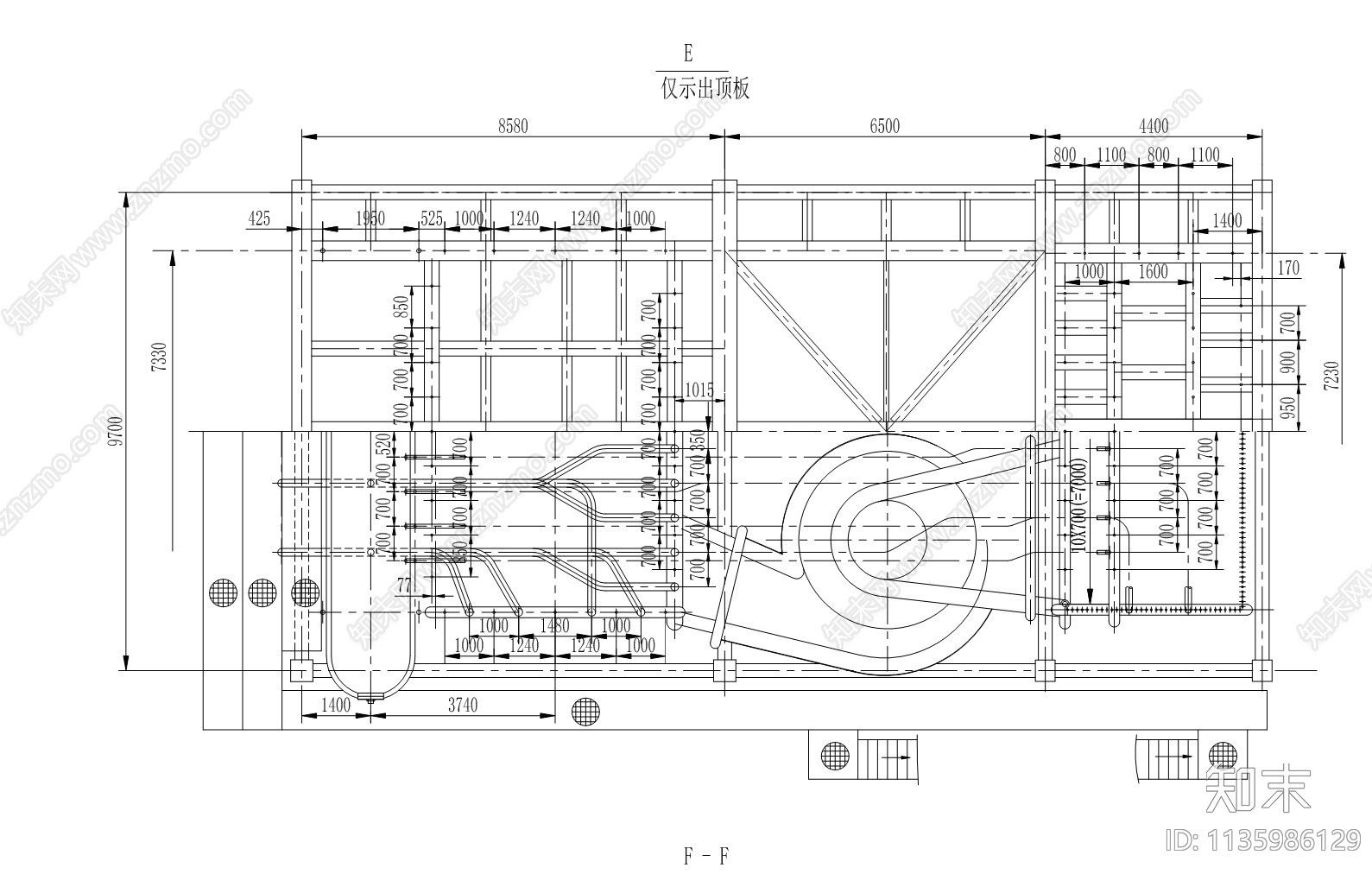 150TH循环流化床锅炉cad施工图下载【ID:1135986129】