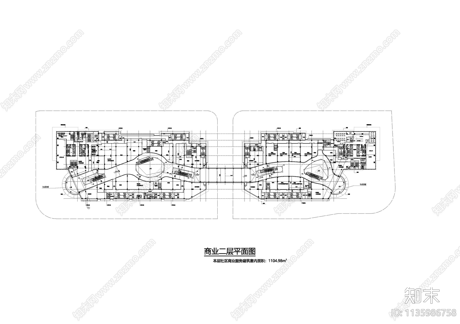 商业办公综合体建筑cad施工图下载【ID:1135986758】